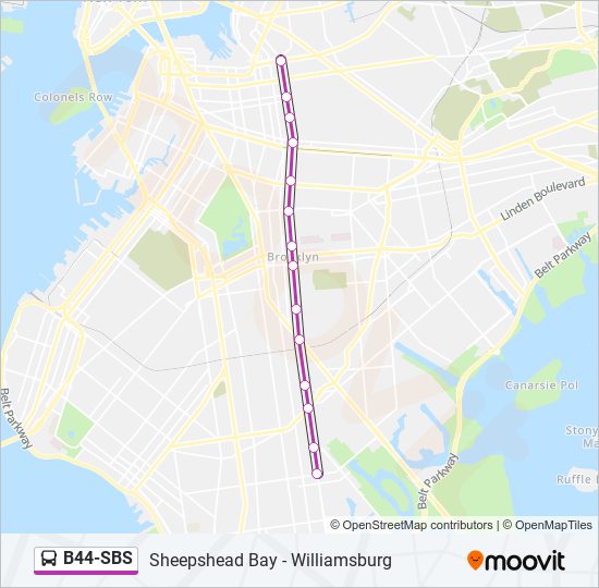 B44 Select Bus Map B44Sbs Route: Schedules, Stops & Maps - Select Bus Avenue U Via Nostrand  (Updated)