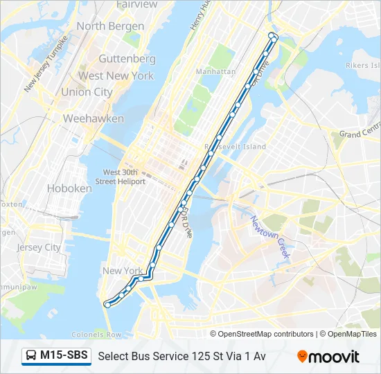 M15-SBS Bus Line Map
