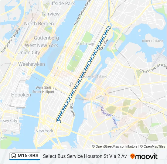 M15-SBS Bus Line Map