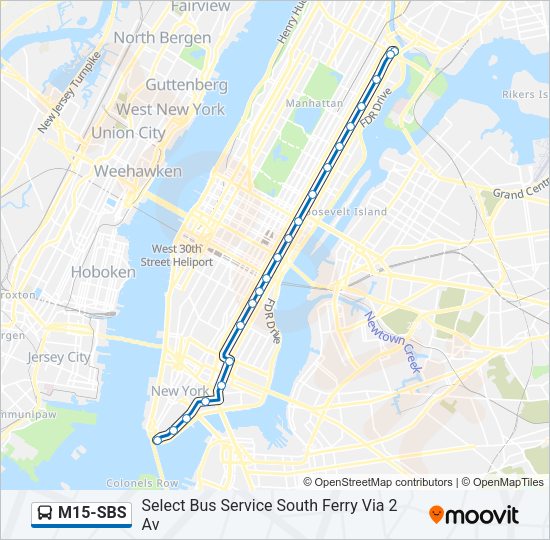 M15-SBS Bus Line Map