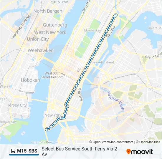 M15-SBS Bus Line Map