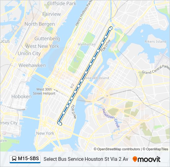 M15-SBS bus Line Map