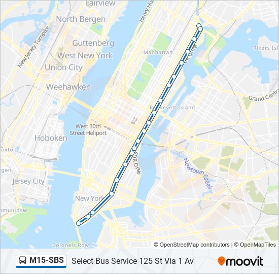 M15sbs Route: Schedules, Stops & Maps - Select Bus Service 125 St Via 1 ...