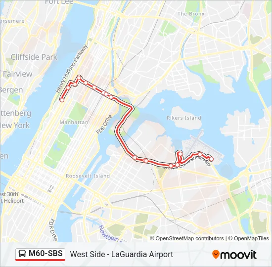 M60-SBS Bus Line Map