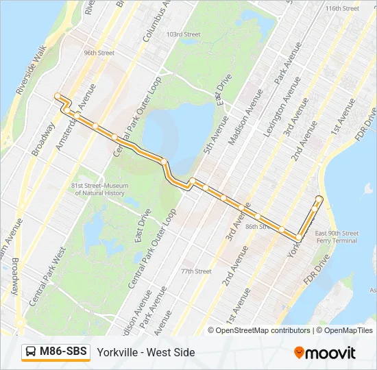 M86-SBS Bus Line Map