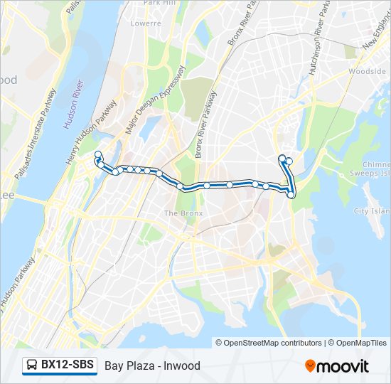 Mapa de BX12-SBS de autobús