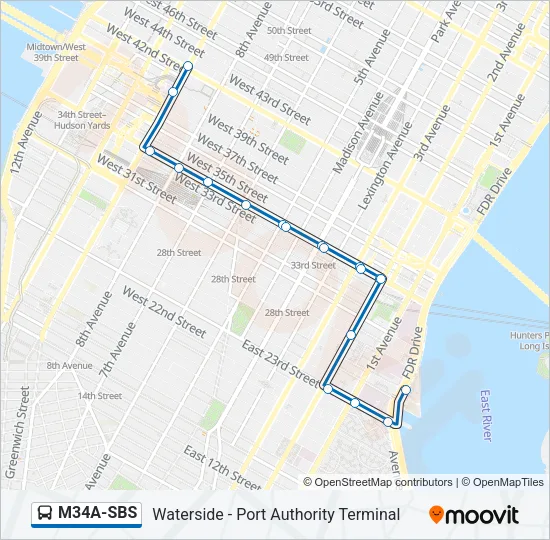M34A-SBS Bus Line Map