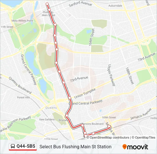 Q44-SBS Bus Line Map