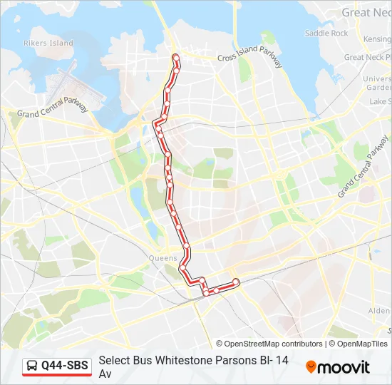 Q44-SBS Bus Line Map