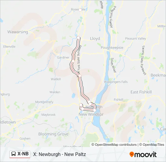 X-NB Bus Line Map