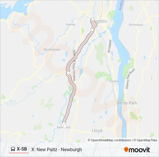 X-SB Bus Line Map