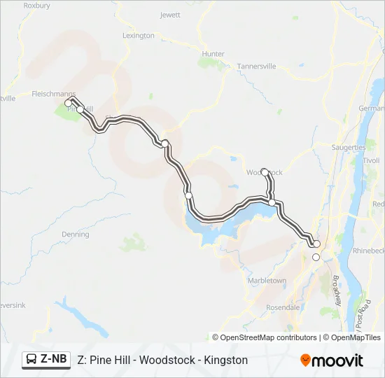 Z-NB Bus Line Map