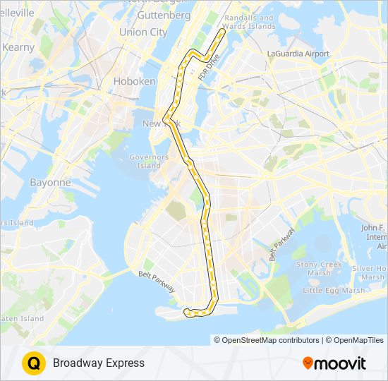 Q subway Line Map