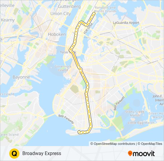 Q subway Line Map