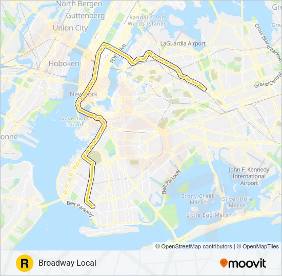 R Subway Line Map