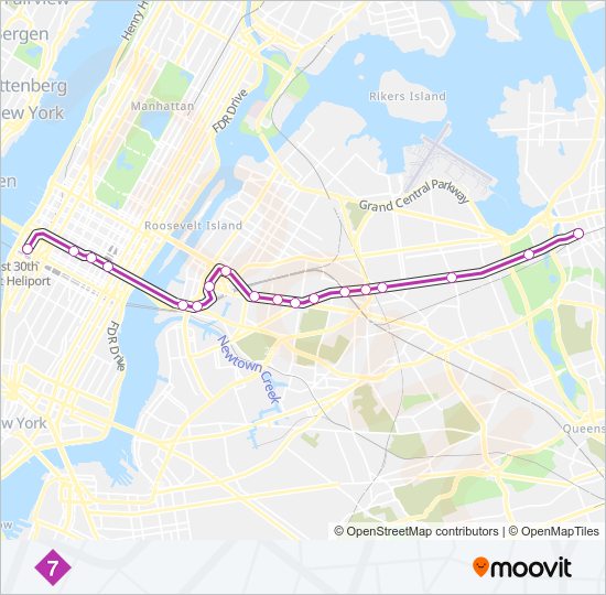 7X subway Line Map