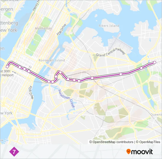 7X Subway Line Map