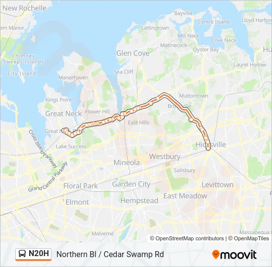 N20H Bus Line Map