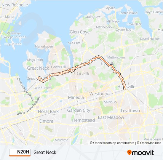 N20h Route Schedules Stops Maps Great Neck Updated 