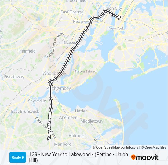 Ruta 139 horarios, paradas y mapas 139 New York to Lakewood