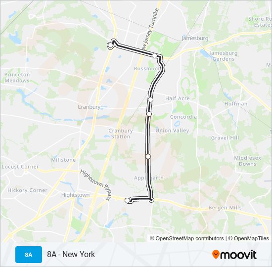 721 bus Line Map