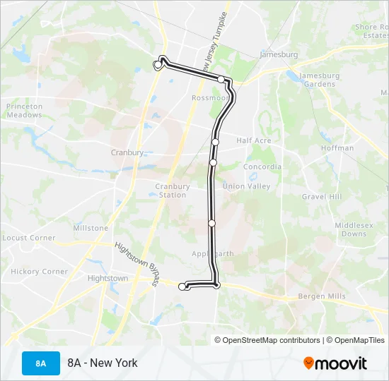 721 Bus Line Map