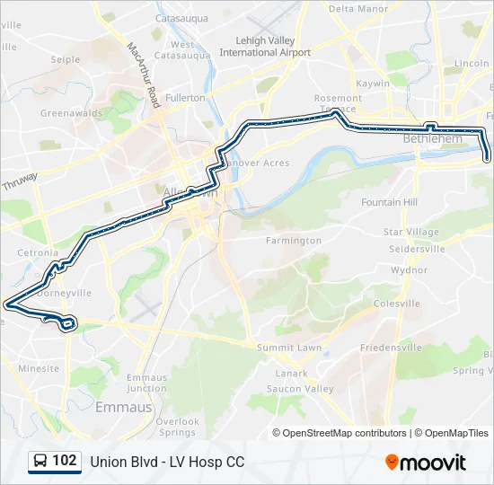 102 Bus Line Map