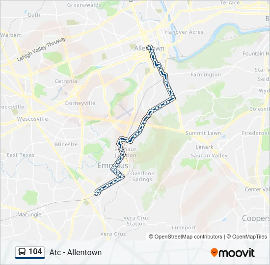 104 Bus Line Map