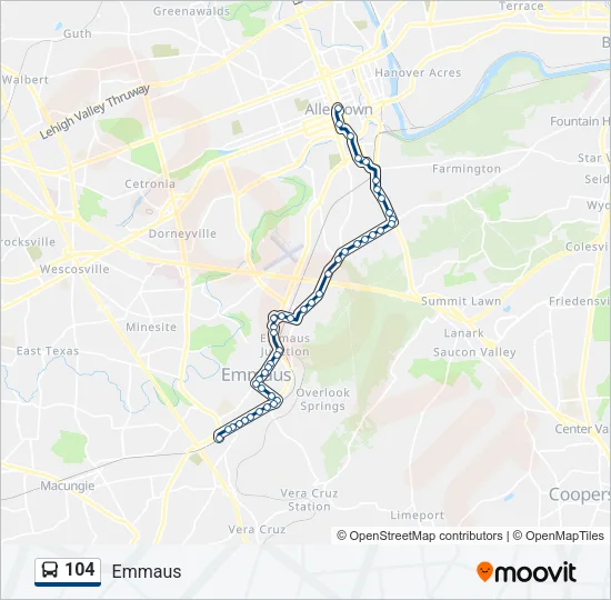 104 Bus Line Map