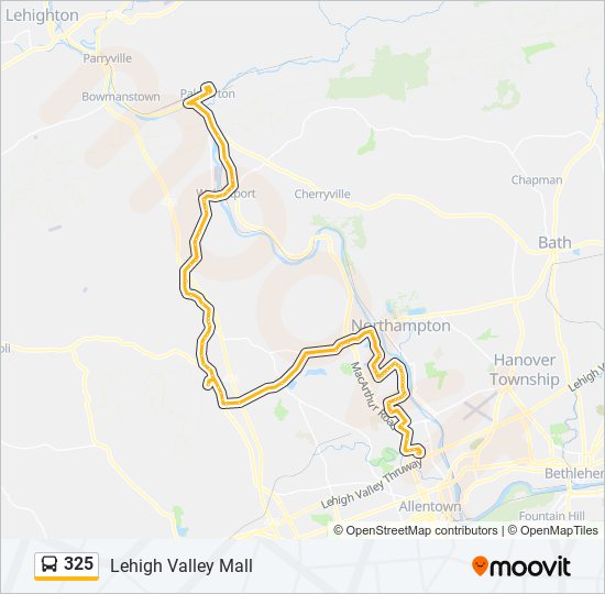 Mapa de 325 de autobús