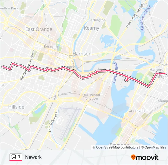 1 Bus Line Map
