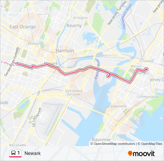 1 Bus Line Map