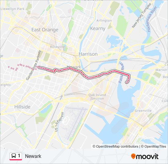 1 bus Line Map