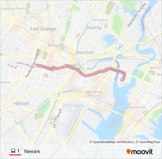 1 Bus Line Map