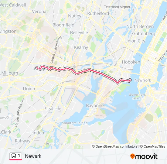 1 Bus Line Map