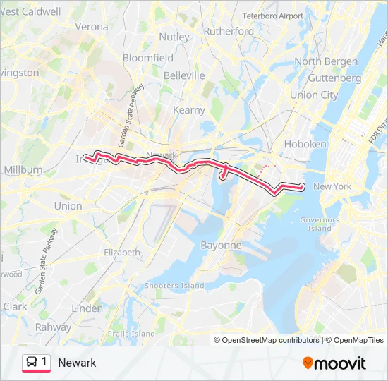 1 Bus Line Map