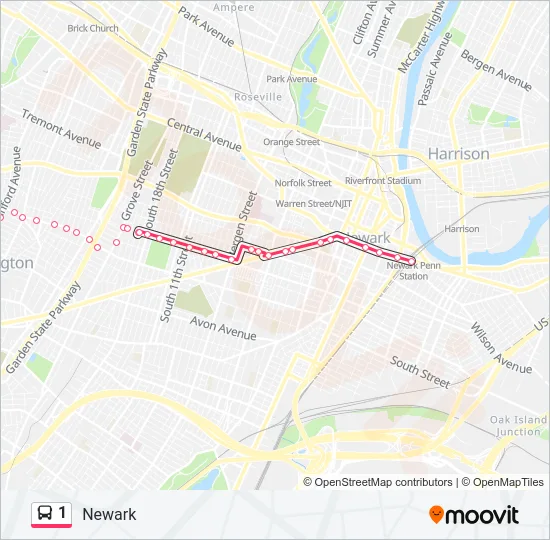 1 Bus Line Map