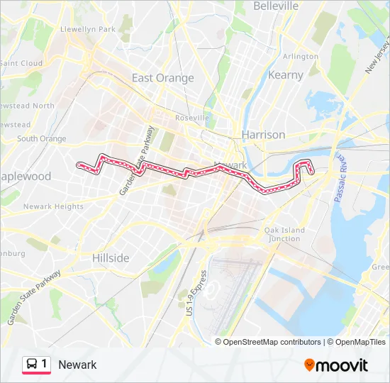 1 Bus Line Map