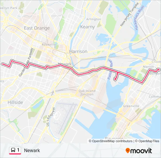 1 Bus Line Map