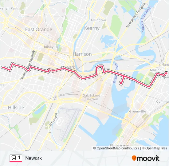 1 Bus Line Map
