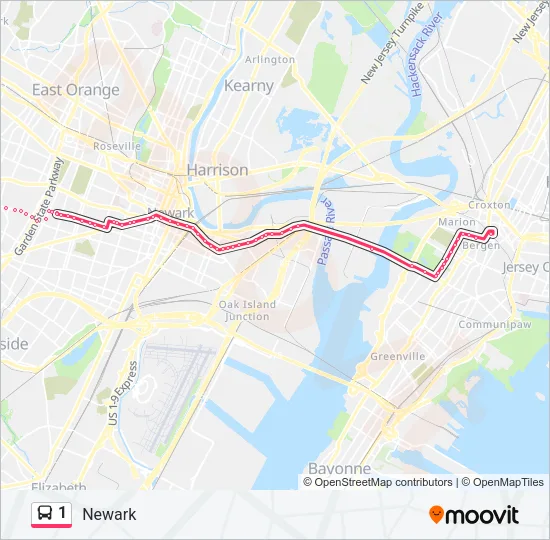 1 Bus Line Map