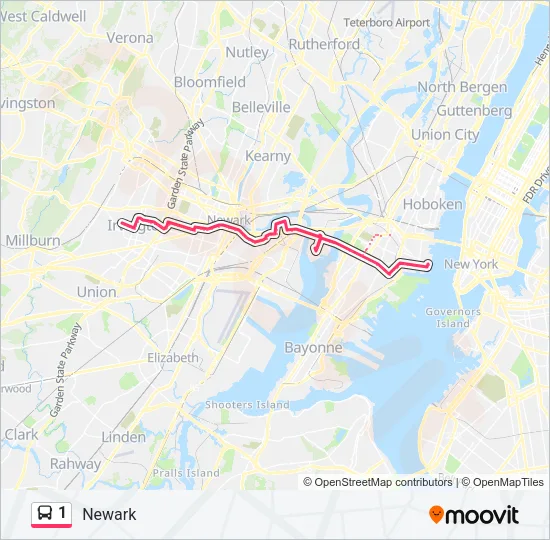 1 Bus Line Map