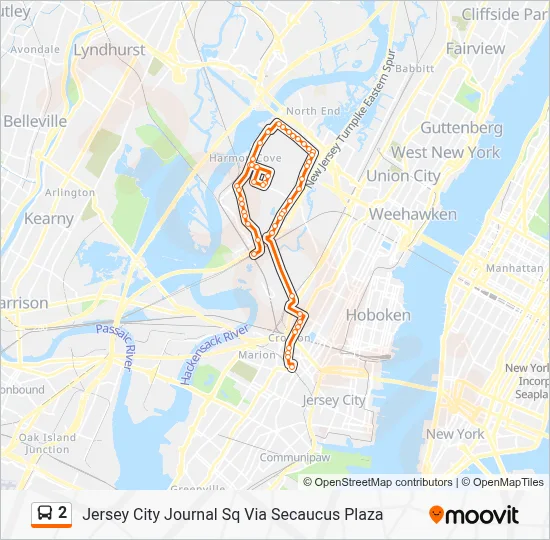 2 Route: Schedules, Stops & Maps - Jersey City Journal Sq Via Secaucus ...