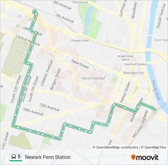 5 Bus Line Map
