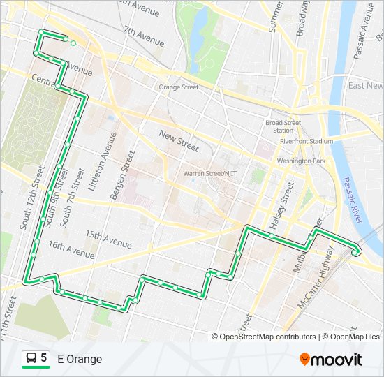 5 Bus Line Map