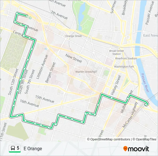 5 Bus Line Map