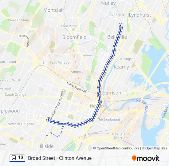 13 Bus Line Map