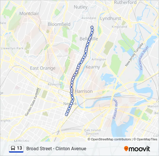 13 Bus Line Map