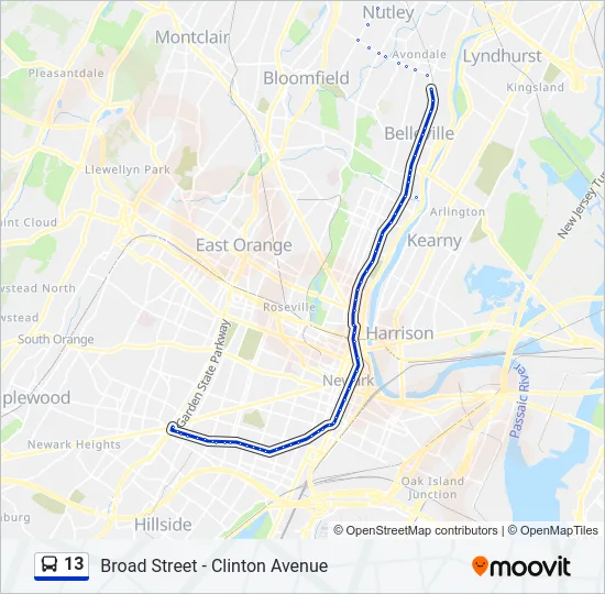 13 Bus Line Map