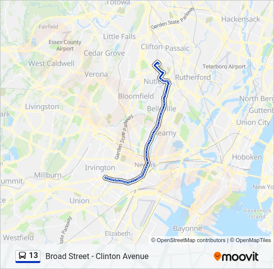 13 Bus Line Map